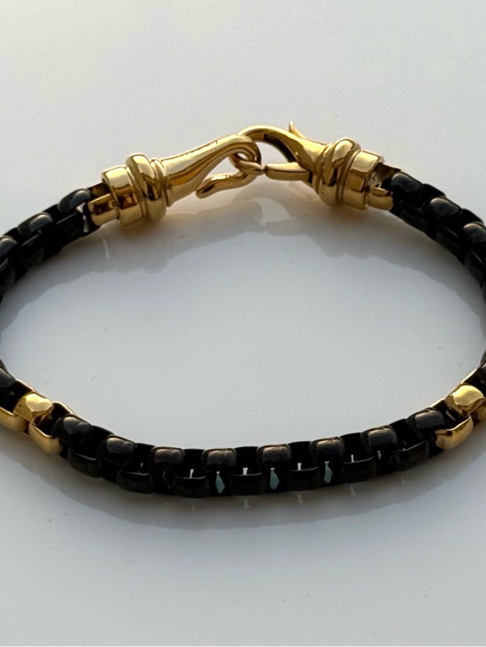 Black and Gold Braided Box Chain Bracelet